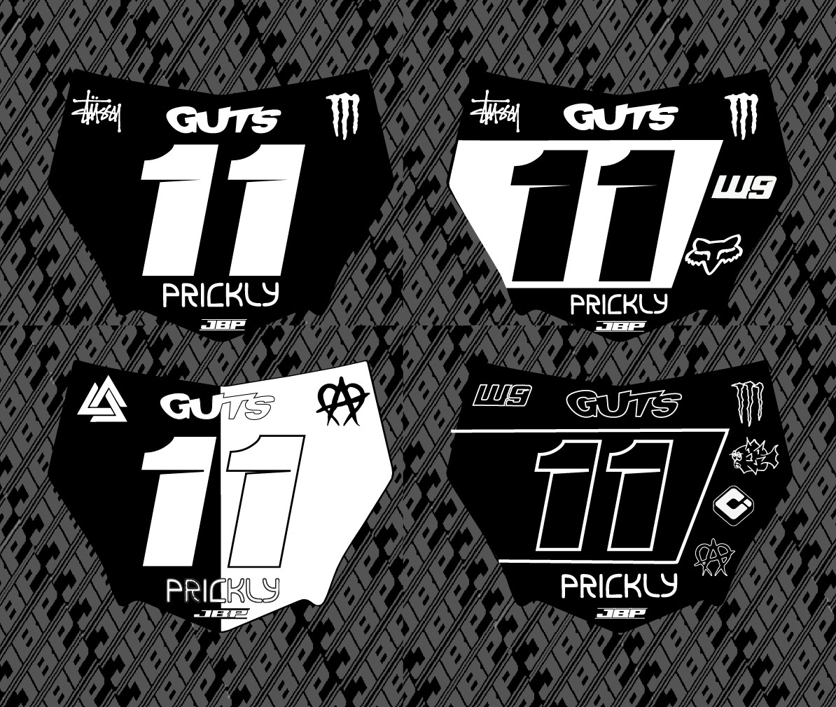 Mini Plate Decals Motocuts Style