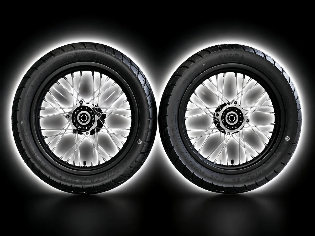 14/14in Supermoto Wheel Set Chrome