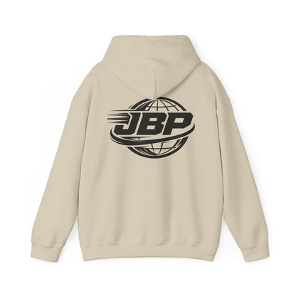 JBP Logo Hoodie — Retro Racing Globe Graphic Hooded Sweatshirt