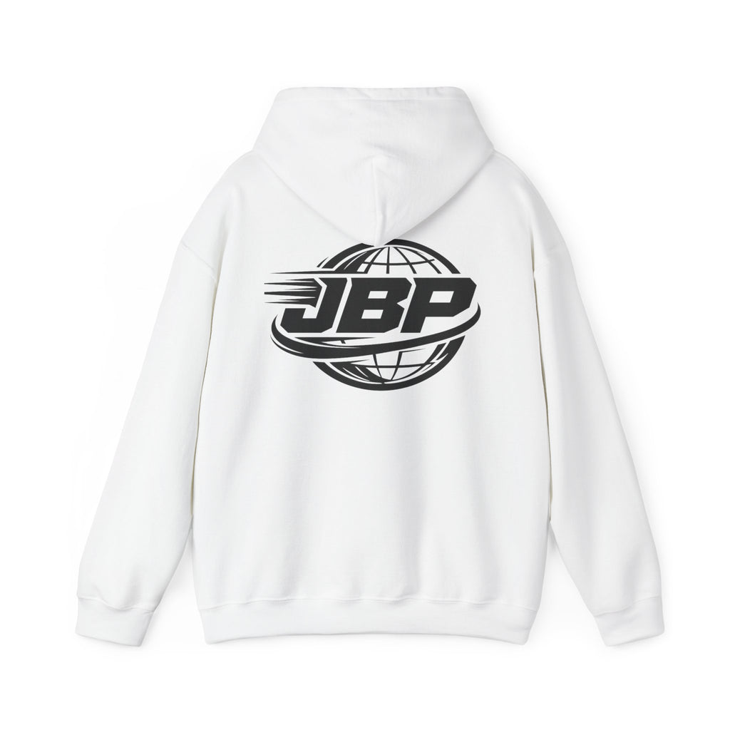 JBP Logo Hoodie — Retro Racing Globe Graphic Hooded Sweatshirt