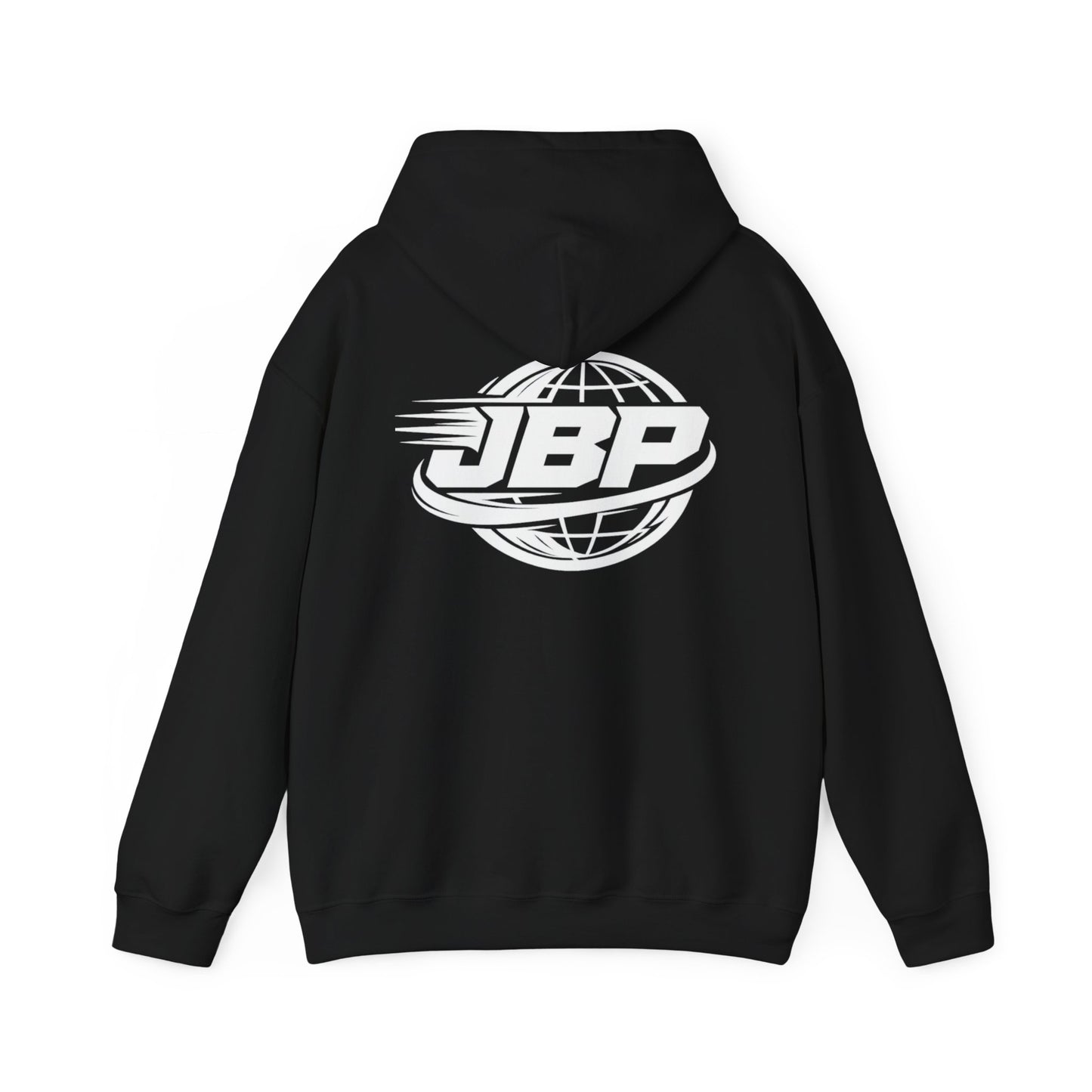 JBP Logo Hoodie — Retro Racing Globe Graphic Hooded Sweatshirt