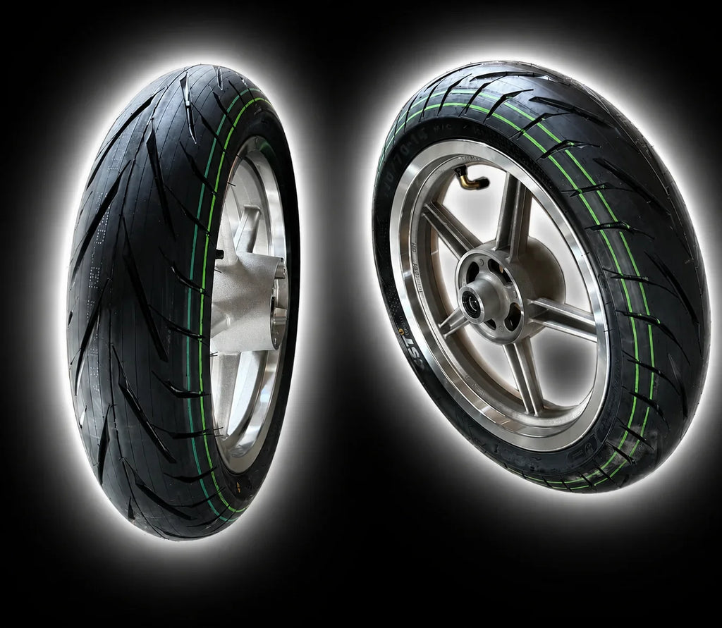 14/14in Supermoto Wheel Set Chrome