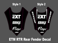 Etm RTR Rear Fender Decal