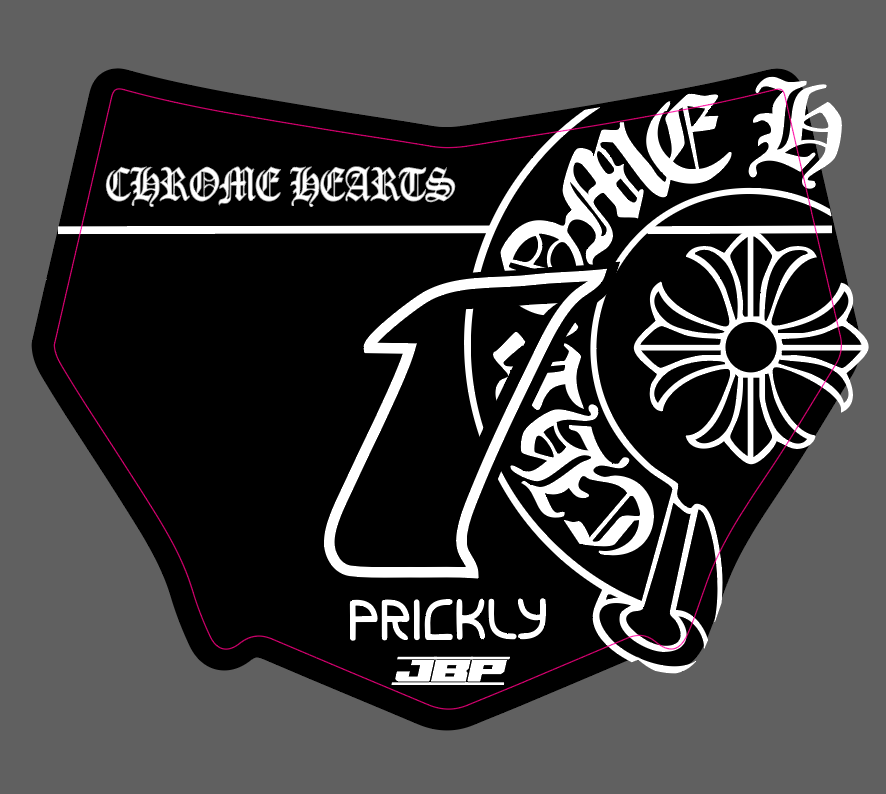 Motocuts Chrome Hearts Front Plate Decal