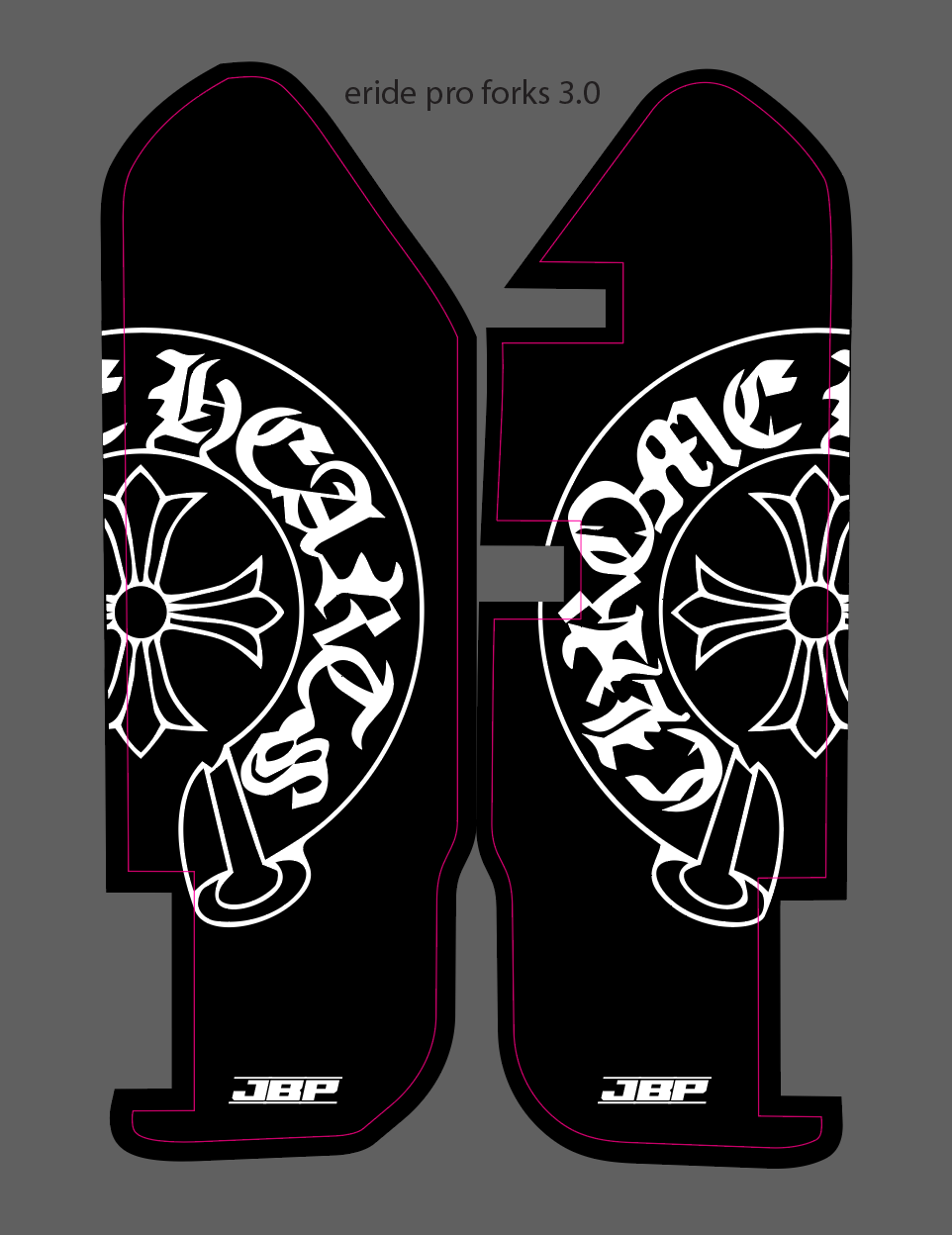Eride Pro 3.0 Chrome Hearts Fork Guard Decals