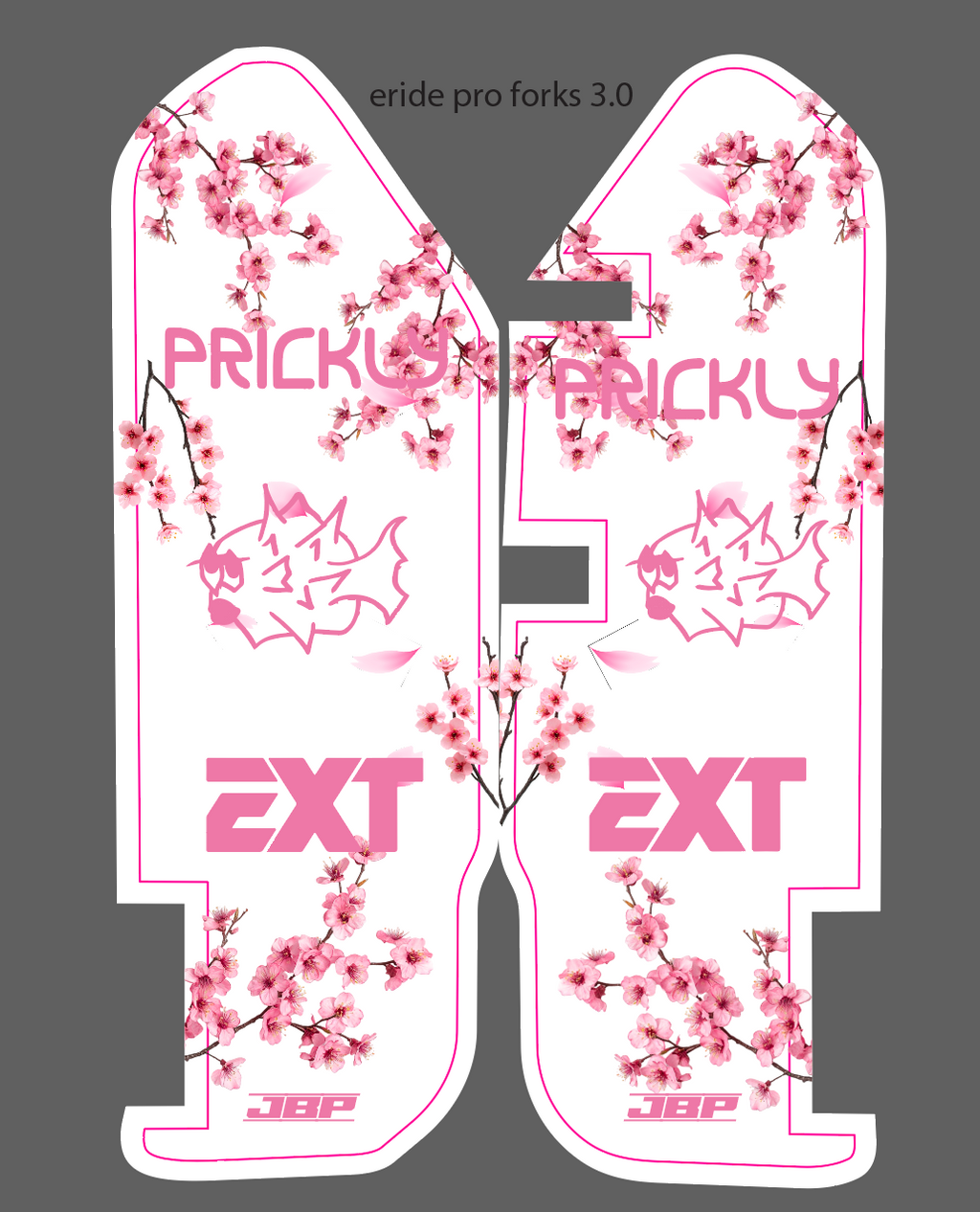 Eride 3.0 Cherry Blossom Fork Guard Decals