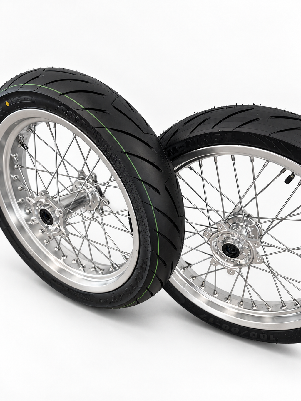 Surron Ultra Bee | Chrome Supermoto Wheel Kit | 17-Inch