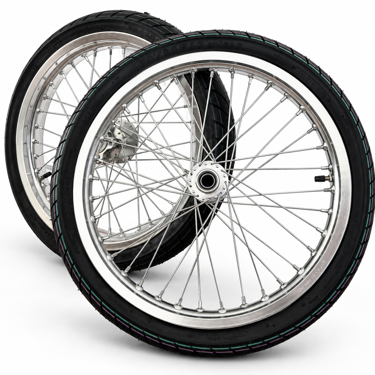 Surron Light Bee / E-Ride | CST Supermoto Wheel Kit | 17-Inch Chrome