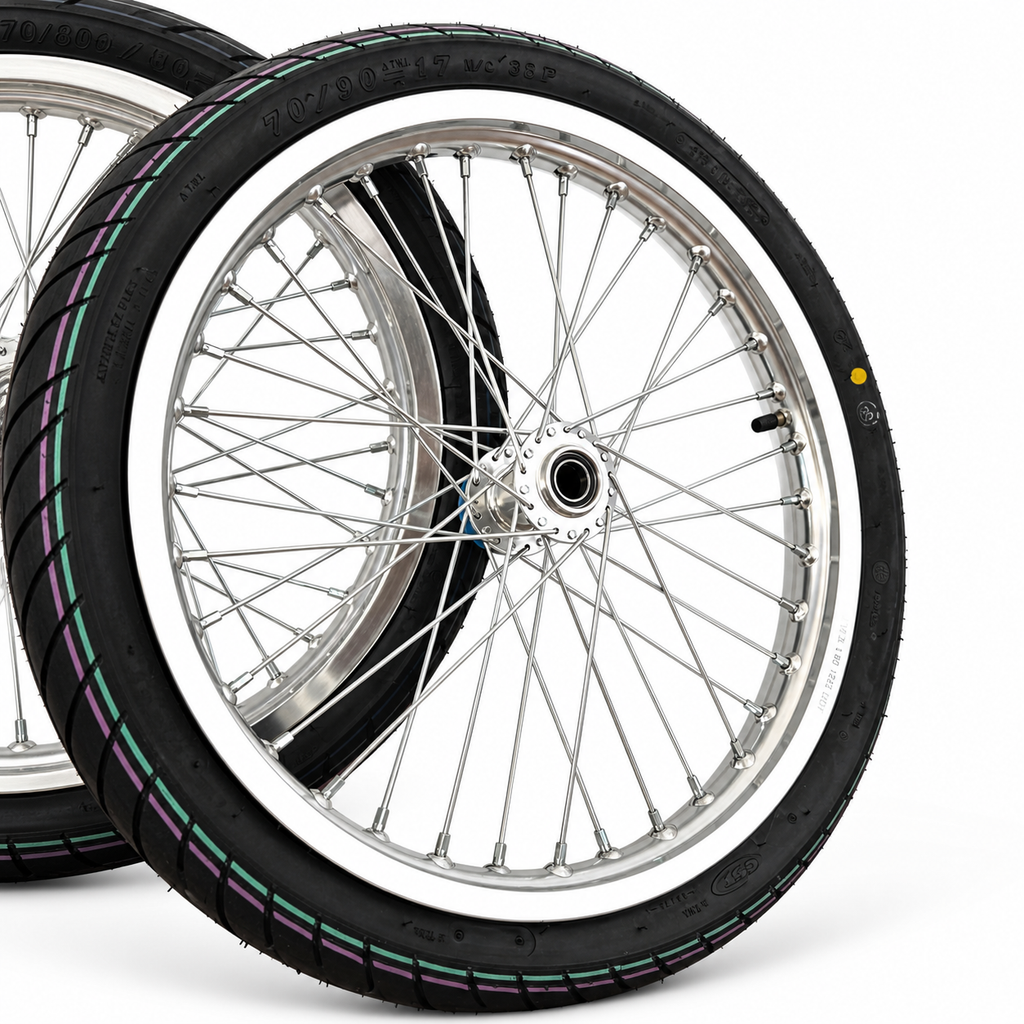Surron Light Bee / E-Ride | CST Supermoto Wheel Kit | 17-Inch Chrome