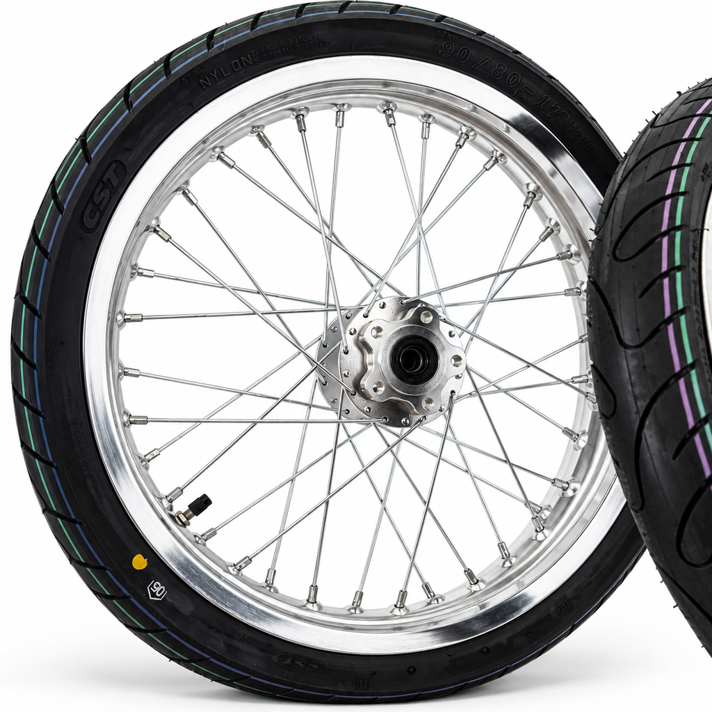 Surron Light Bee / E-Ride | CST Supermoto Wheel Kit | 17-Inch Chrome