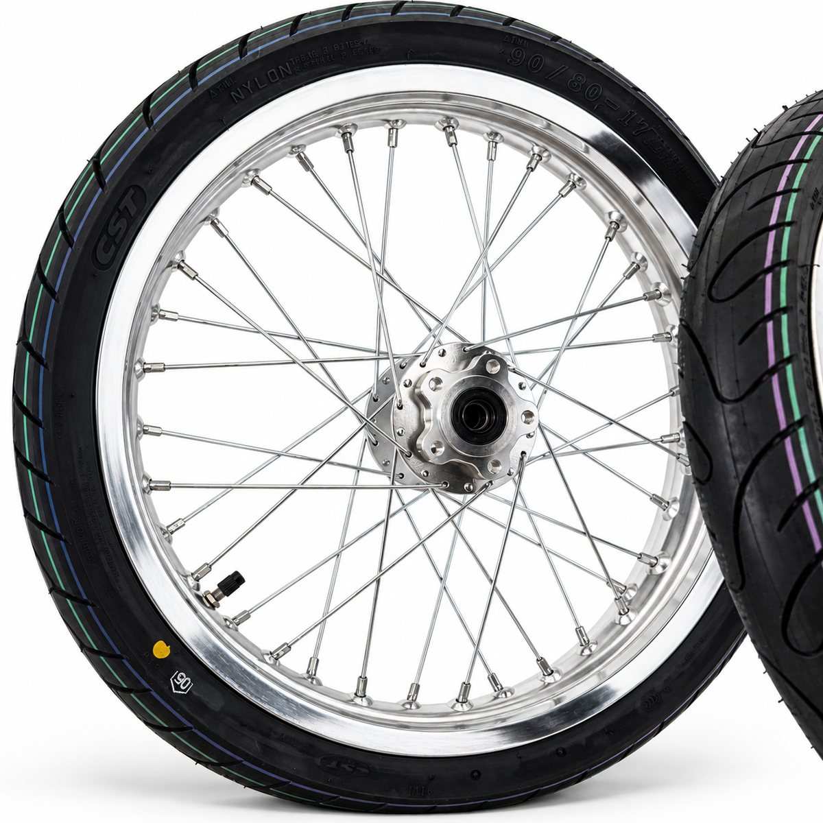Surron Light Bee / E-Ride | CST Supermoto Wheel Kit | 17-Inch Chrome
